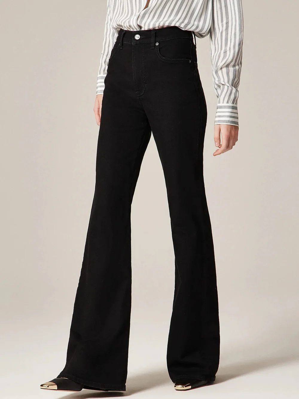 J. Crew Black Rinse Vintage Flare Wide-Leg Jeans Stretch Size 29